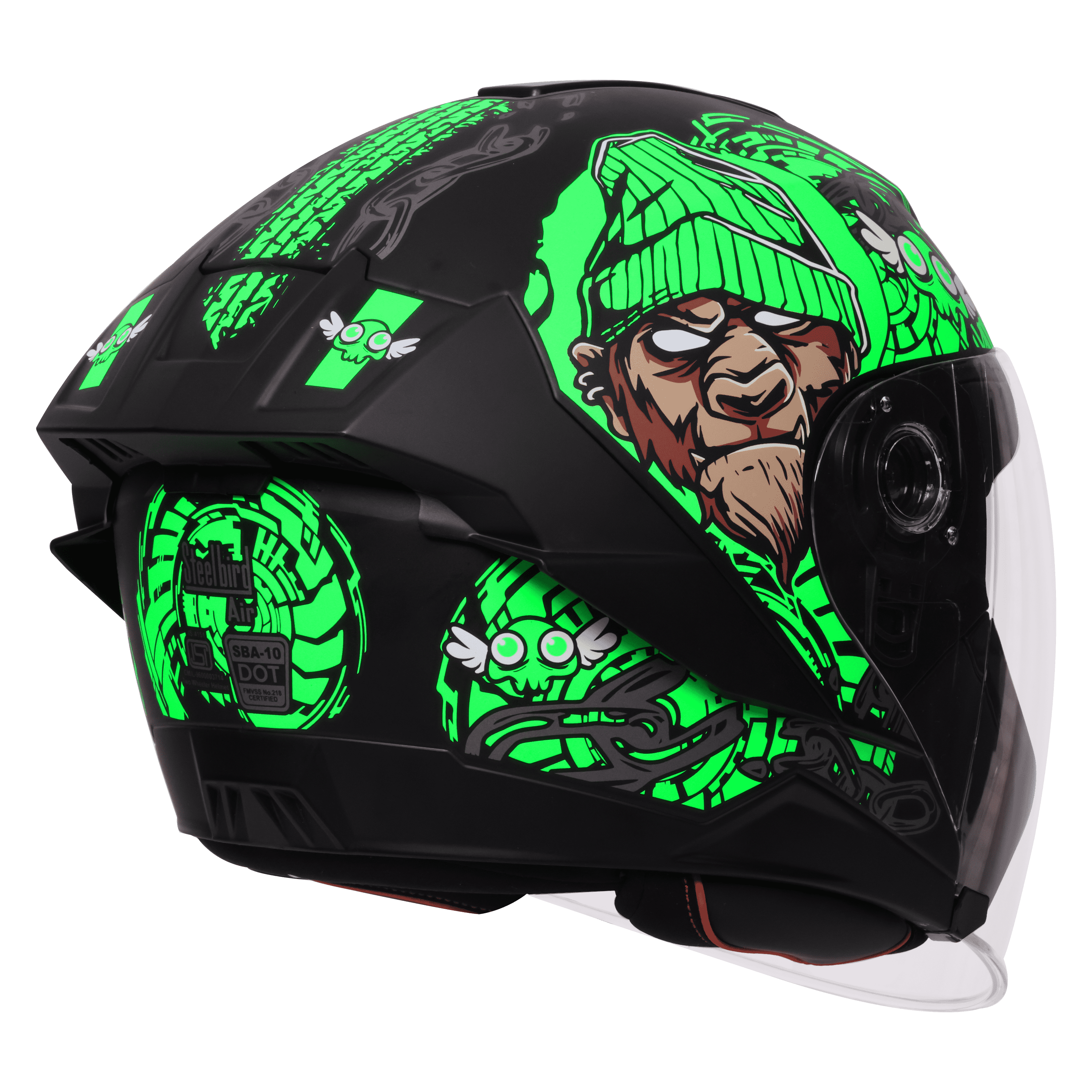 SBA-10 ISS MAD APE MAT BLACK WITH GREEN